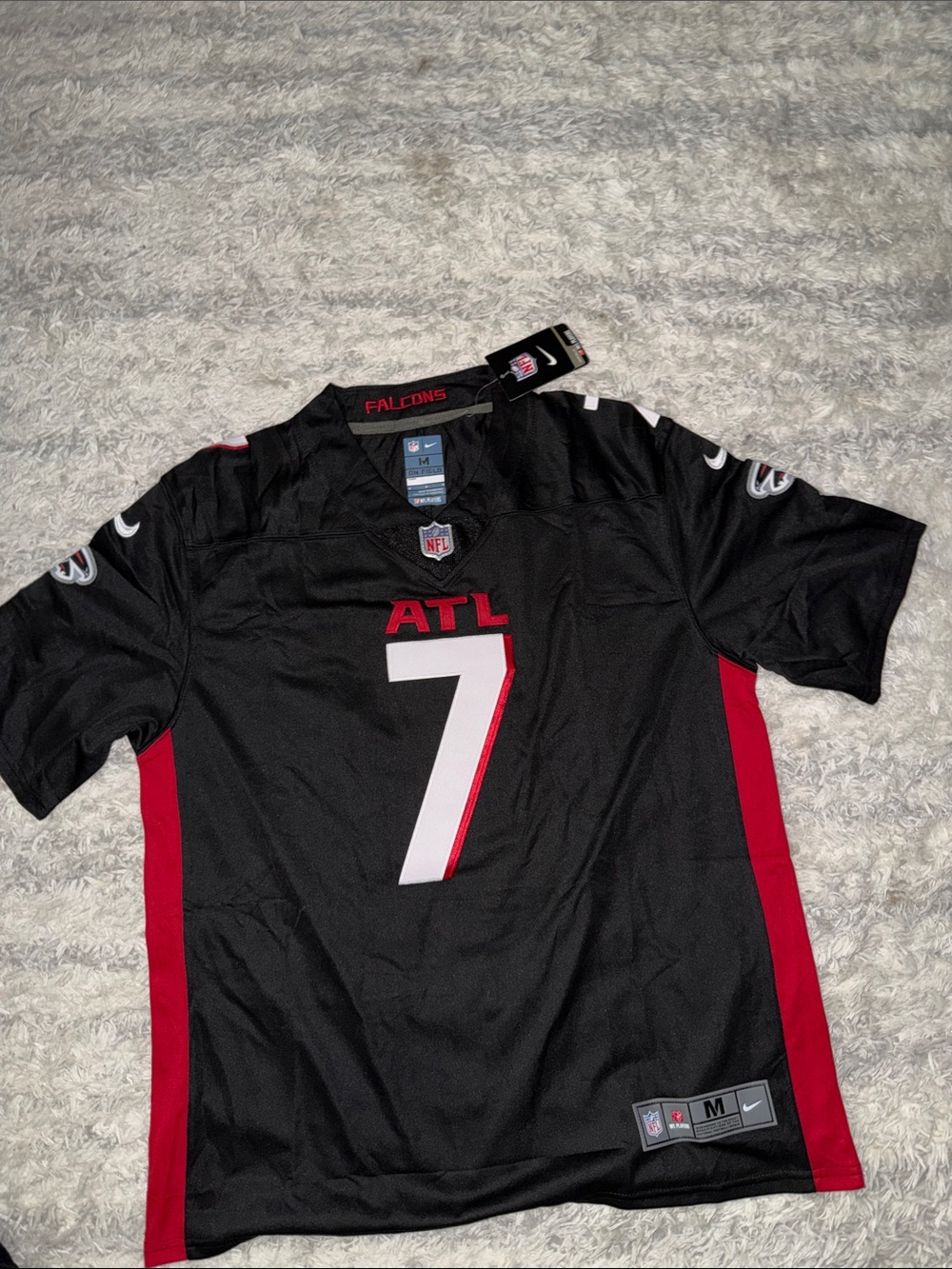 Nike Atlanta Falcons Black & Red #7 Men's Jersey